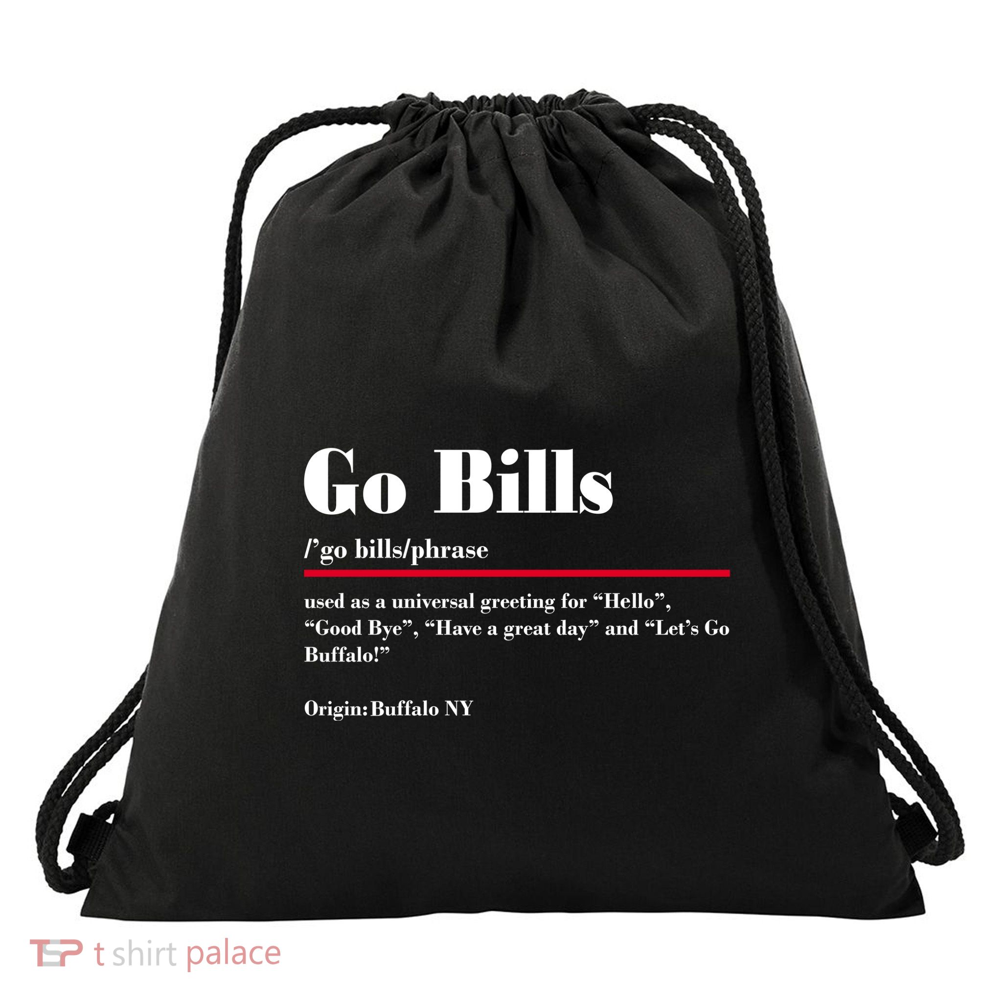 Go Bills Definition Buffalo Football Fan Funny Drawstring Bag