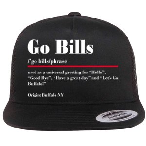 Go Bills Definition Buffalo Football Fan Funny Flat Bill Trucker Hat