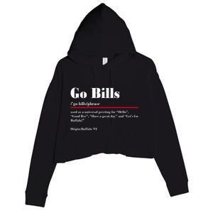 Go Bills Definition Buffalo Football Fan Funny Crop Fleece Hoodie