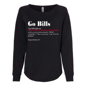 Go Bills Definition Buffalo Football Fan Funny Womens California Wash Sweatshirt