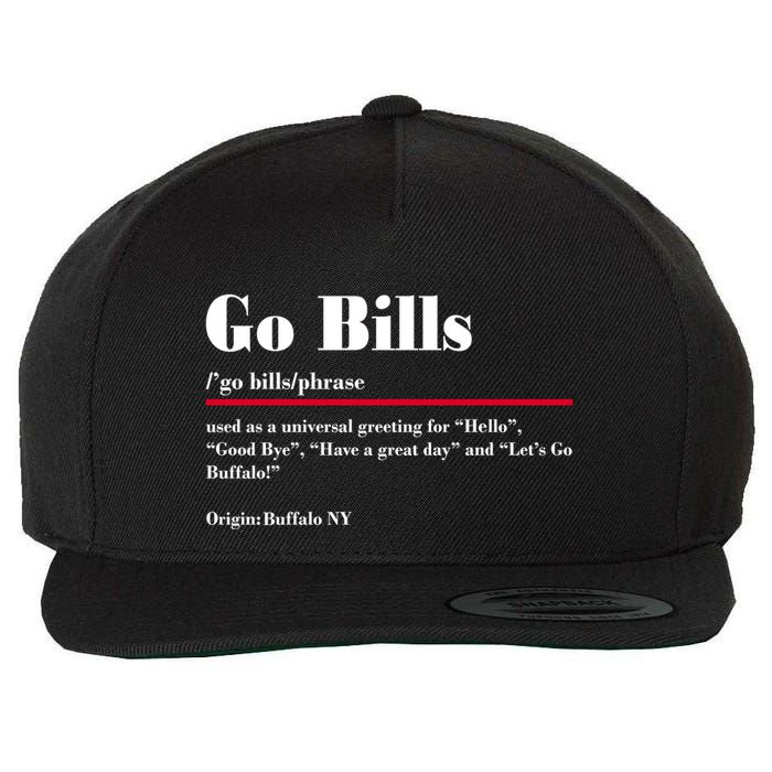 Go Bills Definition Buffalo Football Fan Funny Wool Snapback Cap