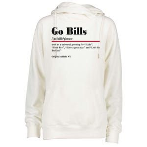 Go Bills Definition Buffalo Football Fan Funny Womens Funnel Neck Pullover Hood