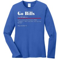 Go Bills Definition Buffalo Football Fan Funny Ladies Long Sleeve Shirt