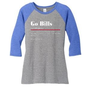 Go Bills Definition Buffalo Football Fan Funny Women's Tri-Blend 3/4-Sleeve Raglan Shirt