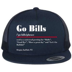 Go Bills Definition Buffalo Football Fan Funny Flat Bill Trucker Hat