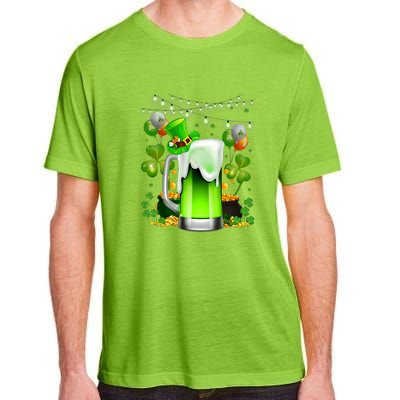 Green Beer Leprechaun St Patricks Day Shamrock Men Drinking  Adult ChromaSoft Performance T-Shirt