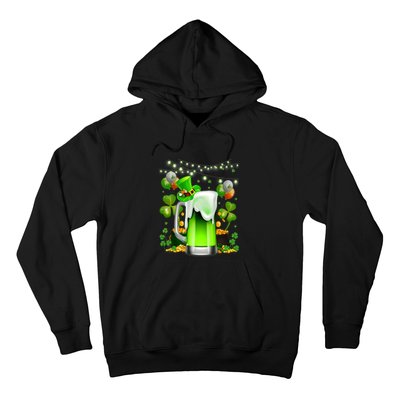 Green Beer Leprechaun St Patricks Day Shamrock Men Drinking  Hoodie