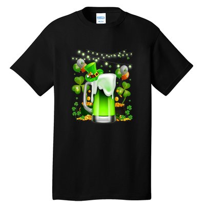 Green Beer Leprechaun St Patricks Day Shamrock Men Drinking  Tall T-Shirt