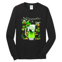 Green Beer Leprechaun St Patricks Day Shamrock Men Drinking  Tall Long Sleeve T-Shirt