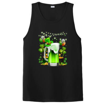 Green Beer Leprechaun St Patricks Day Shamrock Men Drinking  PosiCharge Competitor Tank