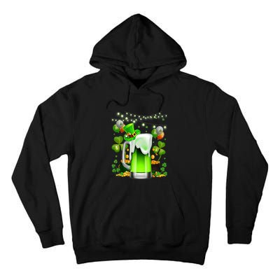 Green Beer Leprechaun St Patricks Day Shamrock Men Drinking  Tall Hoodie