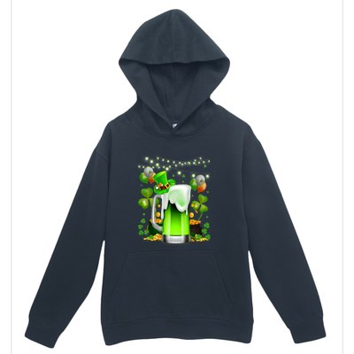 Green Beer Leprechaun St Patricks Day Shamrock Men Drinking  Urban Pullover Hoodie