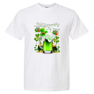 Green Beer Leprechaun St Patricks Day Shamrock Men Drinking  Garment-Dyed Heavyweight T-Shirt