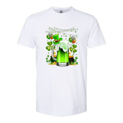 Green Beer Leprechaun St Patricks Day Shamrock Men Drinking  Softstyle CVC T-Shirt