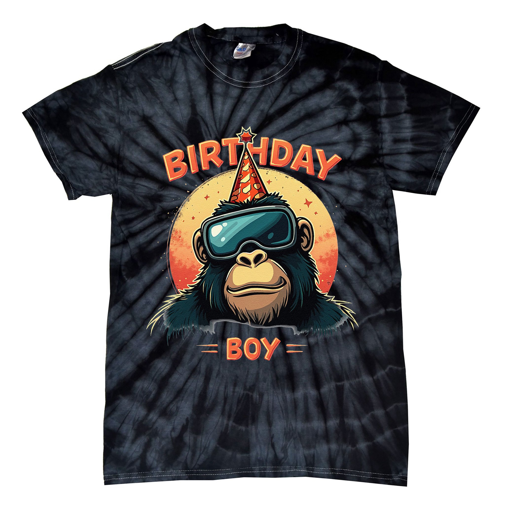 Gorilla Birthday Decorations Monkey Tag VR Gamer for Tie-Dye T-Shirt
