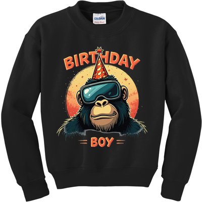 Gorilla Birthday Decorations Monkey Tag VR Gamer for Kids Sweatshirt