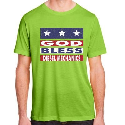 God Bless Diesel Mechanics Patriotic Christian Cute Gift Adult ChromaSoft Performance T-Shirt