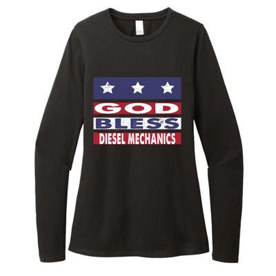 God Bless Diesel Mechanics Patriotic Christian Cute Gift Womens CVC Long Sleeve Shirt