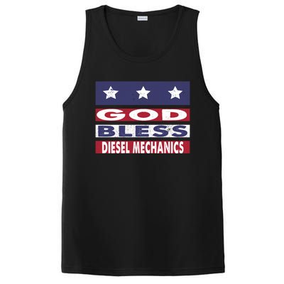 God Bless Diesel Mechanics Patriotic Christian Cute Gift PosiCharge Competitor Tank