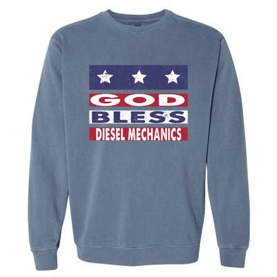 God Bless Diesel Mechanics Patriotic Christian Cute Gift Garment-Dyed Sweatshirt