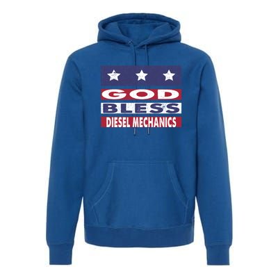 God Bless Diesel Mechanics Patriotic Christian Cute Gift Premium Hoodie