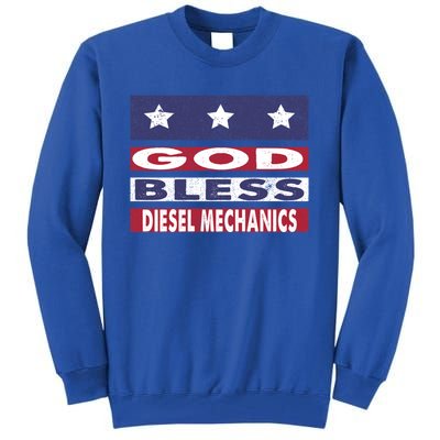 God Bless Diesel Mechanics Patriotic Christian Cute Gift Tall Sweatshirt