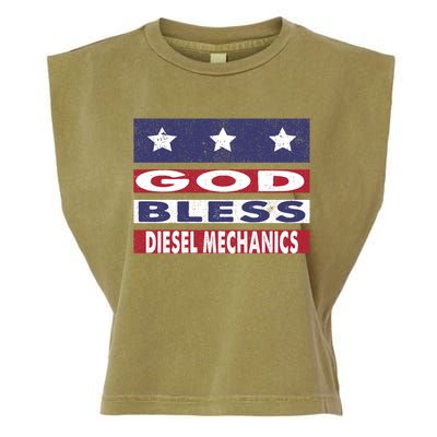 God Bless Diesel Mechanics Patriotic Christian Cute Gift Garment-Dyed Women's Muscle Tee