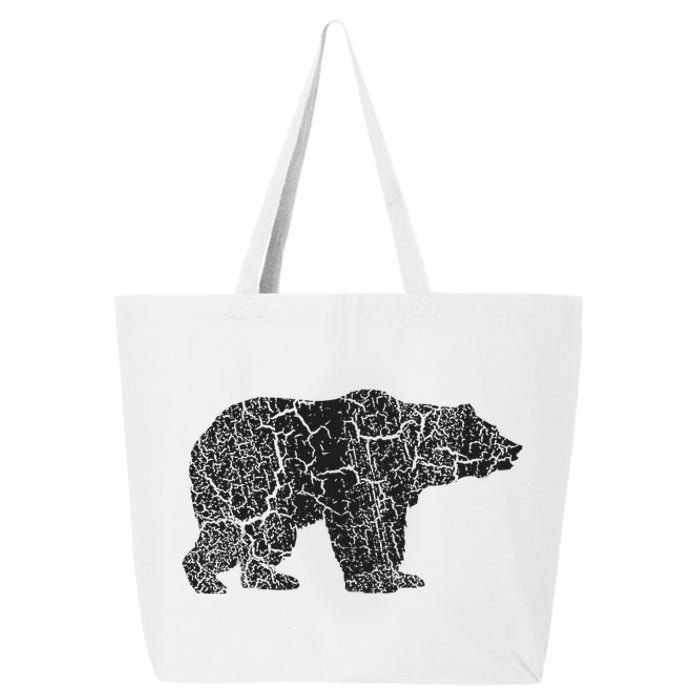 Grizzly Bear Distressed Print Vintage Grizzly Bear 25L Jumbo Tote