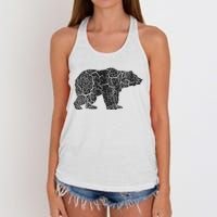 Grizzly Bear Distressed Print Vintage Grizzly Bear Women's Knotted Racerback Tank