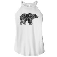 Grizzly Bear Distressed Print Vintage Grizzly Bear Women's Perfect Tri Rocker Tank