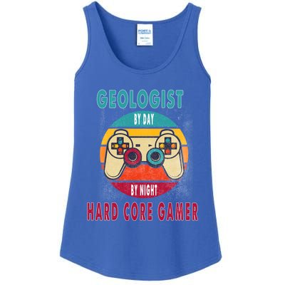 Geologist By Day By Night Hard Core Gamer Gaming Gift Ladies Essential Tank