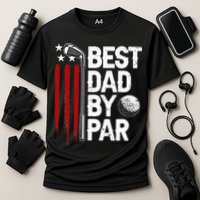 Golf Best Dad By Par Daddy Golfer American Flag Father's Day Cooling Performance Crew T-Shirt
