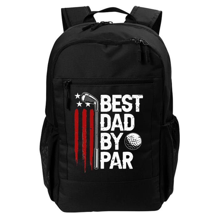 Golf Best Dad By Par Daddy Golfer American Flag Father's Day Backpack