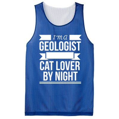 Geologist By Day Cat Lover By Night Cat Lady Gift Mesh Reversible Basketball Jersey Tank