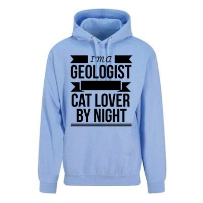 Geologist By Day Cat Lover By Night Cat Lady Gift Unisex Surf Hoodie