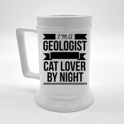 Geologist By Day Cat Lover By Night Cat Lady Gift Beer Stein