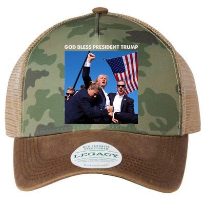 God Bless Donald Trump Survived Shot At Election Rally Legacy Tie Dye Trucker Hat