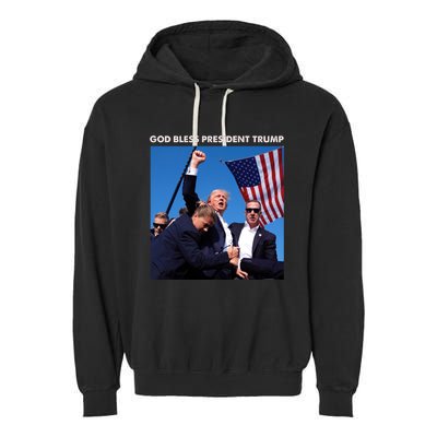 God Bless Donald Trump Survived Shot At Election Rally Garment-Dyed Fleece Hoodie