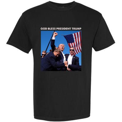 God Bless Donald Trump Survived Shot At Election Rally Garment-Dyed Heavyweight T-Shirt