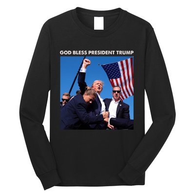 God Bless Donald Trump Survived Shot At Election Rally Long Sleeve Shirt