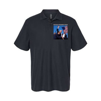 God Bless Donald Trump Survived Shot At Election Rally Softstyle Adult Sport Polo