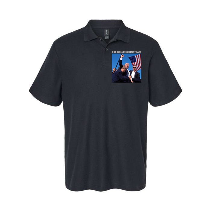 God Bless Donald Trump Survived Shot At Election Rally Softstyle Adult Sport Polo