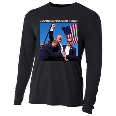 God Bless Donald Trump Survived Shot At Election Rally Cooling Performance Long Sleeve Crew