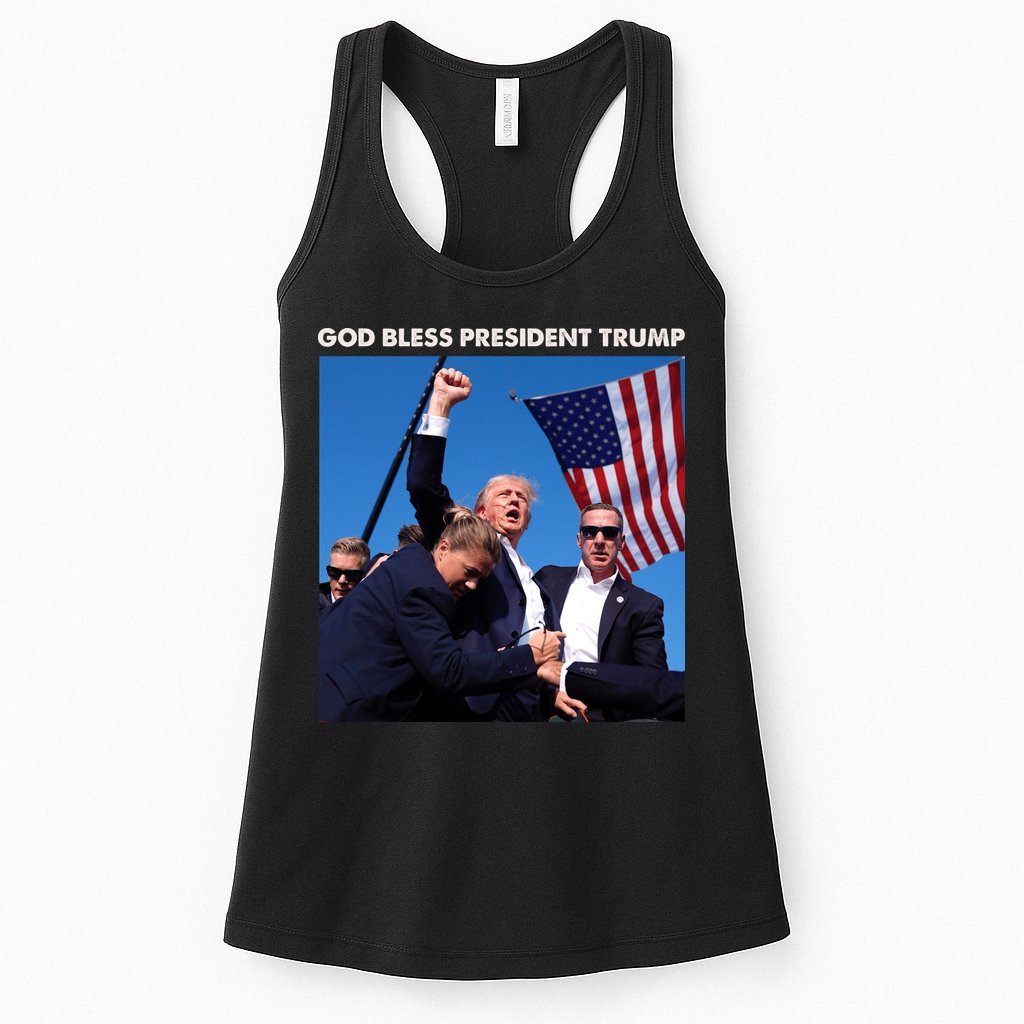 God Bless Donald Trump Survived Shot At Election Rally Womens Tank Top