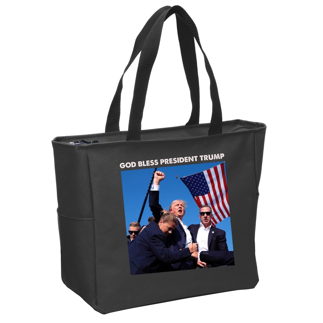 God Bless Donald Trump Survived Shot At Election Rally Zip Tote Bag