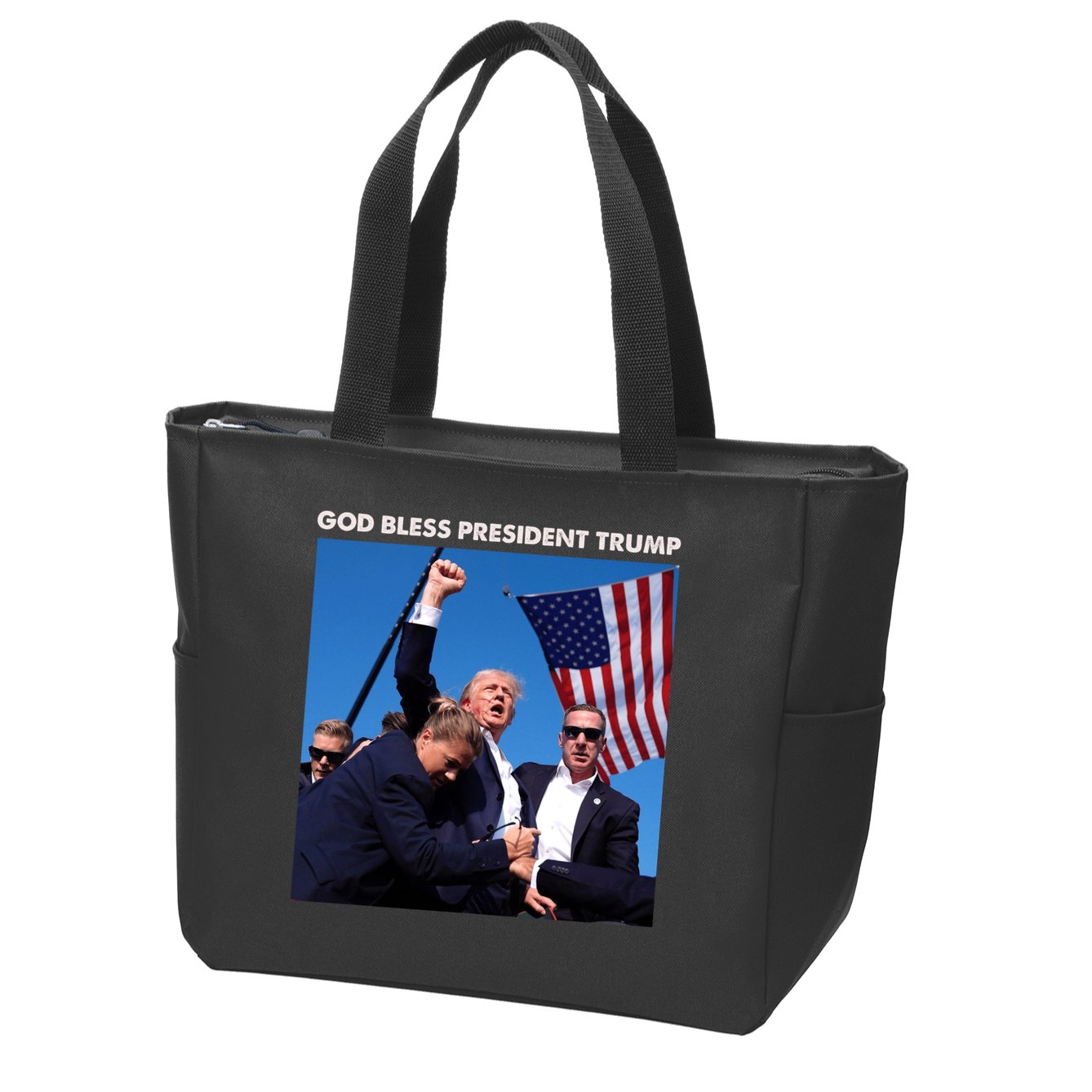 God Bless Donald Trump Survived Shot At Election Rally Zip Tote Bag