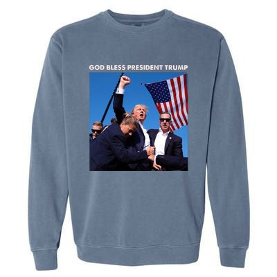 God Bless Donald Trump Survived Shot At Election Rally Garment-Dyed Sweatshirt