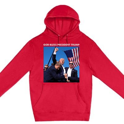 God Bless Donald Trump Survived Shot At Election Rally Premium Pullover Hoodie