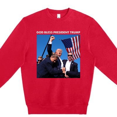 God Bless Donald Trump Survived Shot At Election Rally Premium Crewneck Sweatshirt