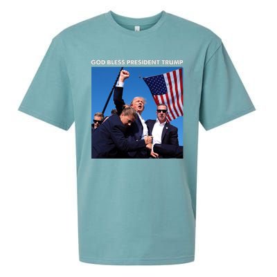 God Bless Donald Trump Survived Shot At Election Rally Sueded Cloud Jersey T-Shirt